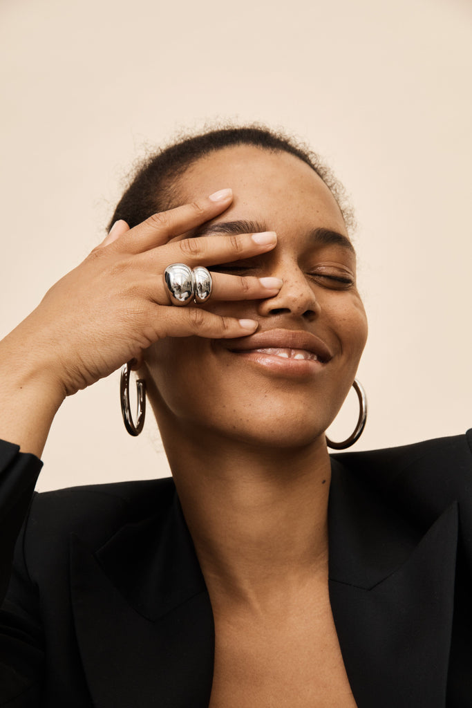 Large Silver Orb Ring Ring bagatiba