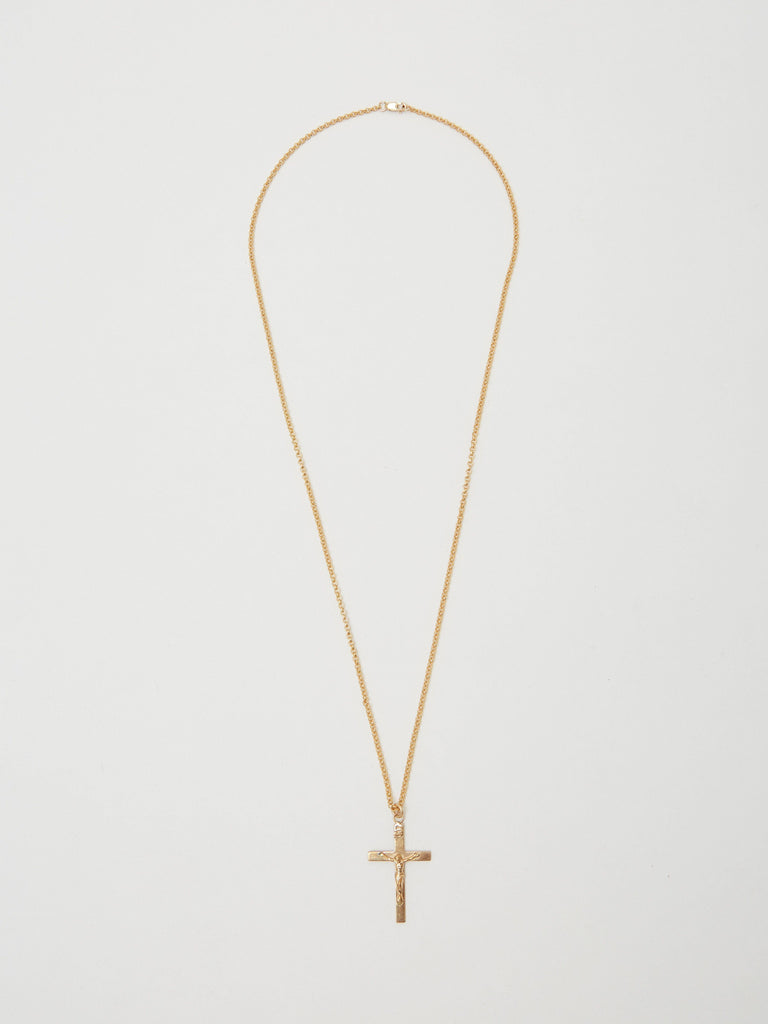 Full view flat lay of Long Roller Cross Necklace Necklace Bagatiba