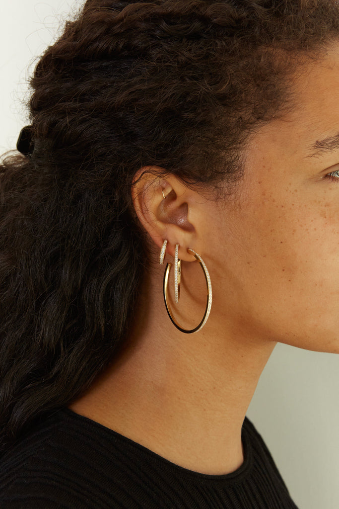 Medium Diamond Hoops Earrings Bagatiba
