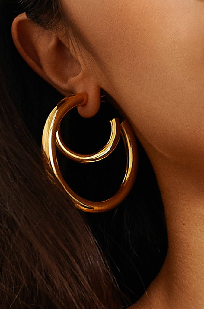 Mini Gold Hollow Hoops Earrings Bagatiba