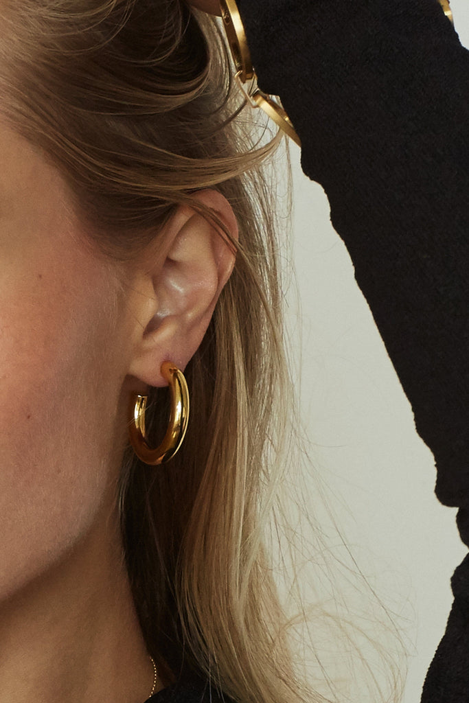 Mini Gold Hollow Hoops Earrings Bagatiba