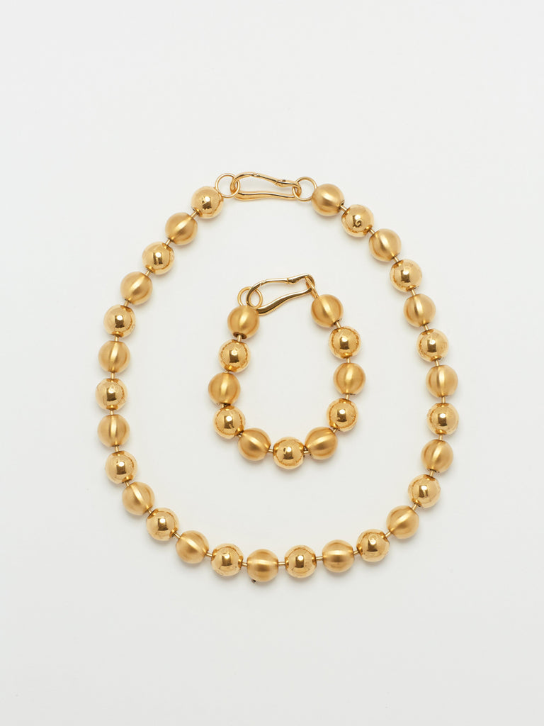 Flat lay view of Mixed Sphere Bracelet & Necklace bagatiba
