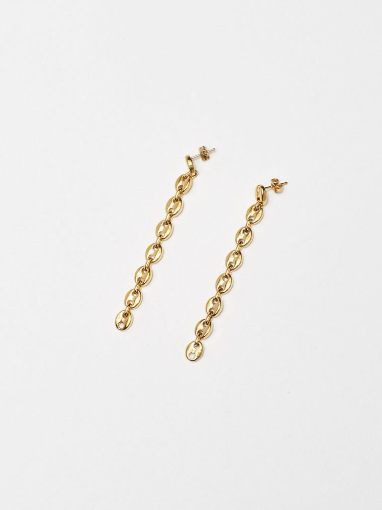 Angled flat lay of Onia Drop Earrings Earrings Bagatiba