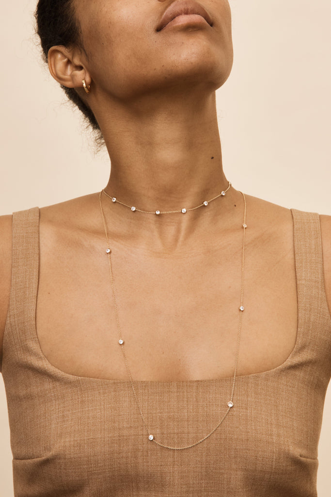 Detailed view of model in the Princess Choker by Bagatiba