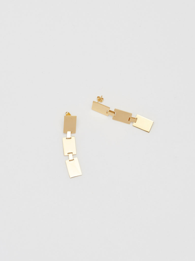 Full view flat lay of Rectangle Dangle Earrings by Bagatiba