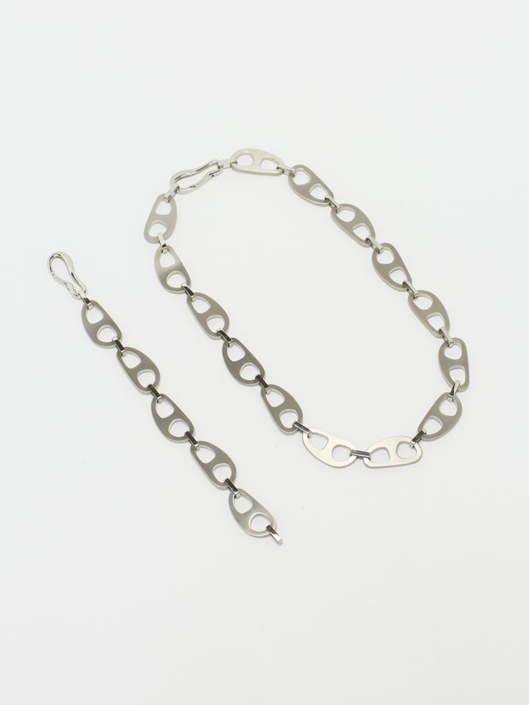 Silver Brushed Tab Necklace Necklace bagatiba