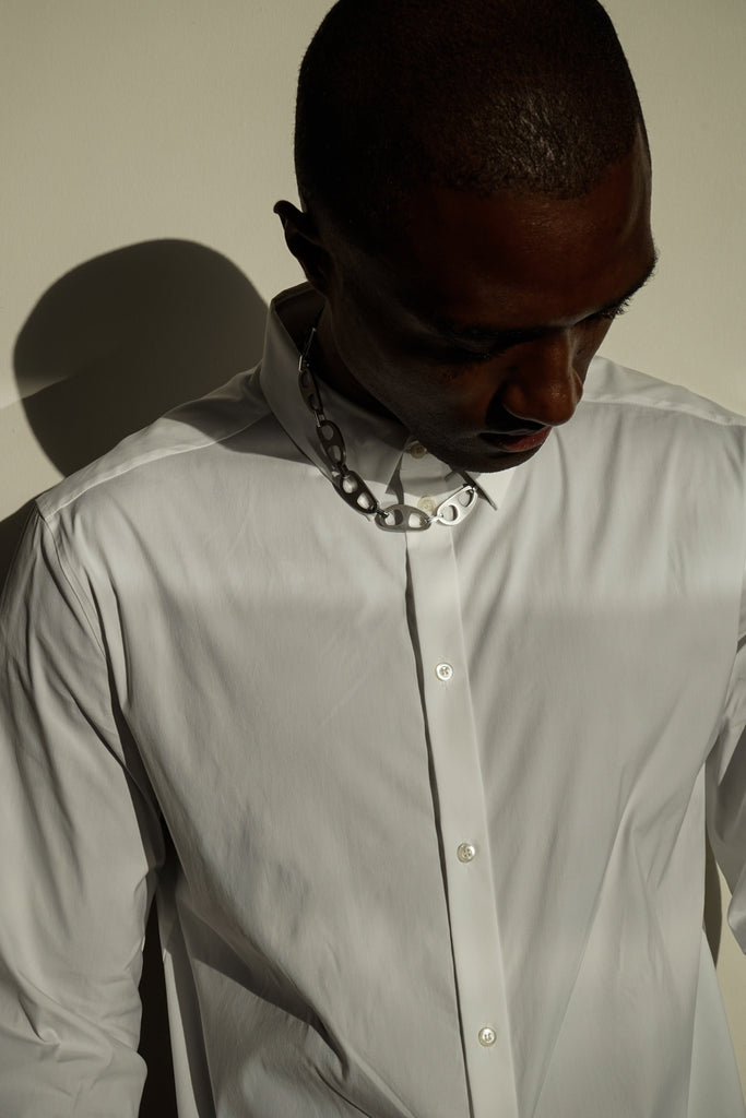 Silver Brushed Tab Necklace Necklace bagatiba