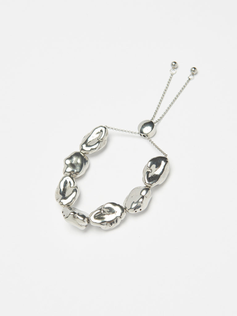 detailed flat lay of Silver Pearl Bracelet Bracelet bagatiba