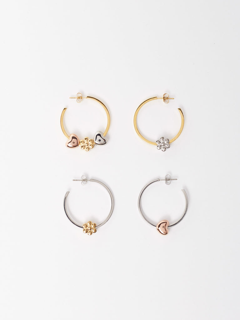 Simple Gold Hoops Earrings Bagatiba