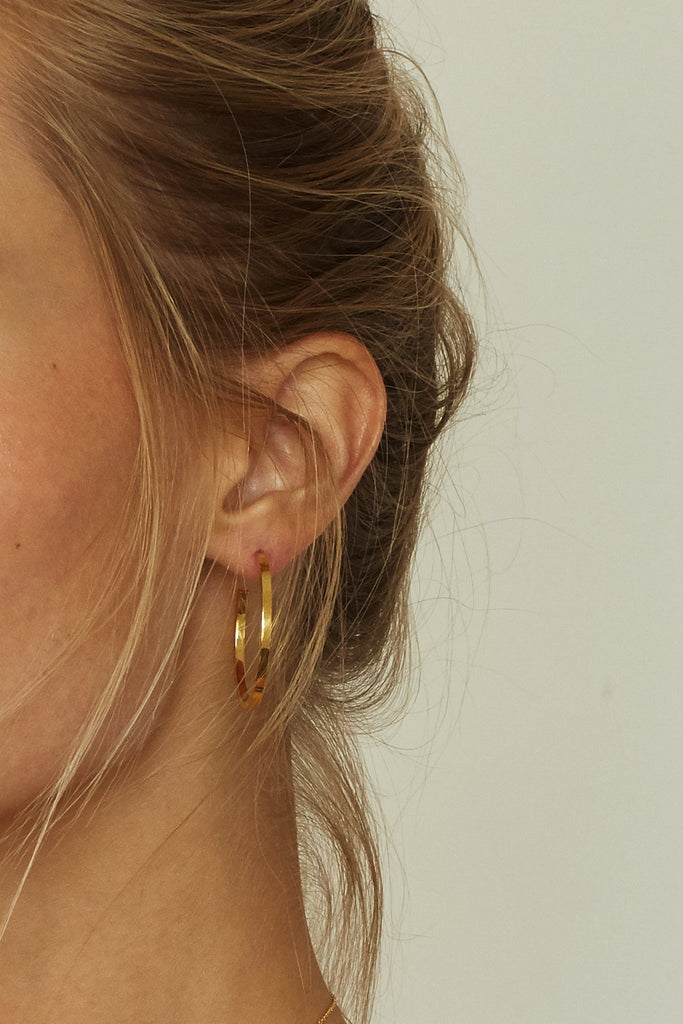 Simple Gold Hoops Earrings Bagatiba
