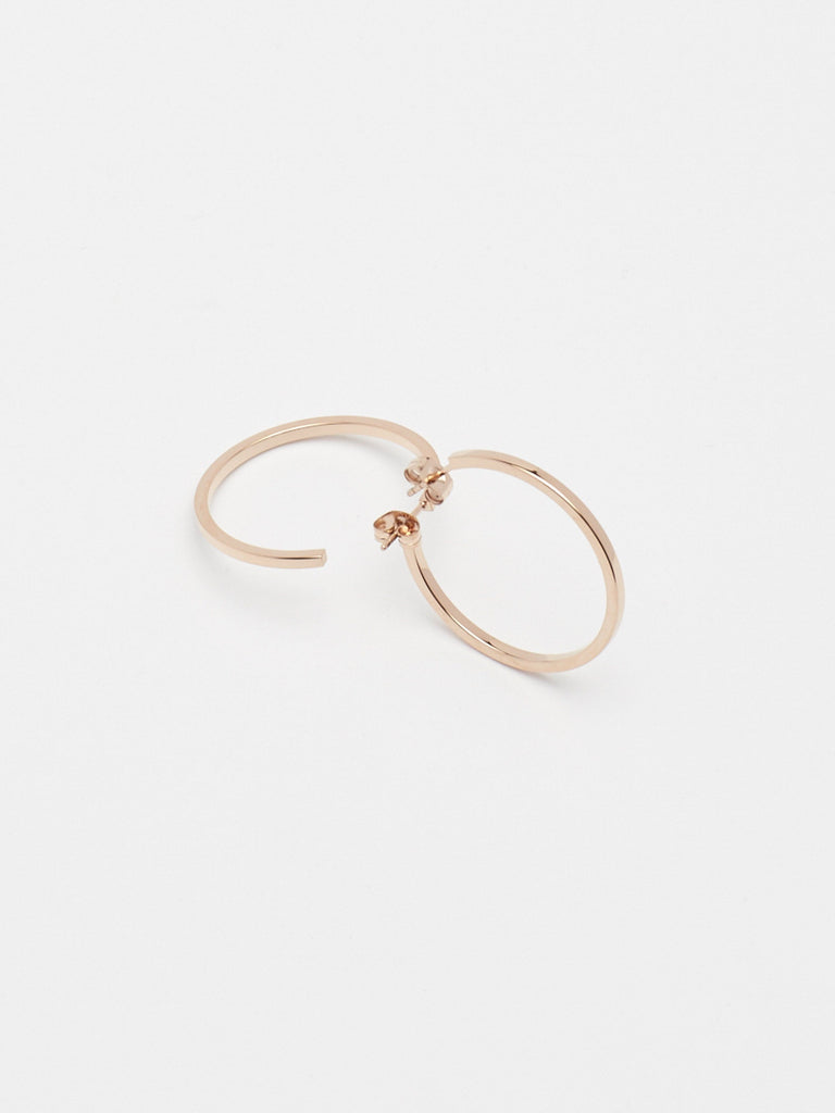 Detail flat lay of Simple Rose Gold Hoops Earrings Bagatiba