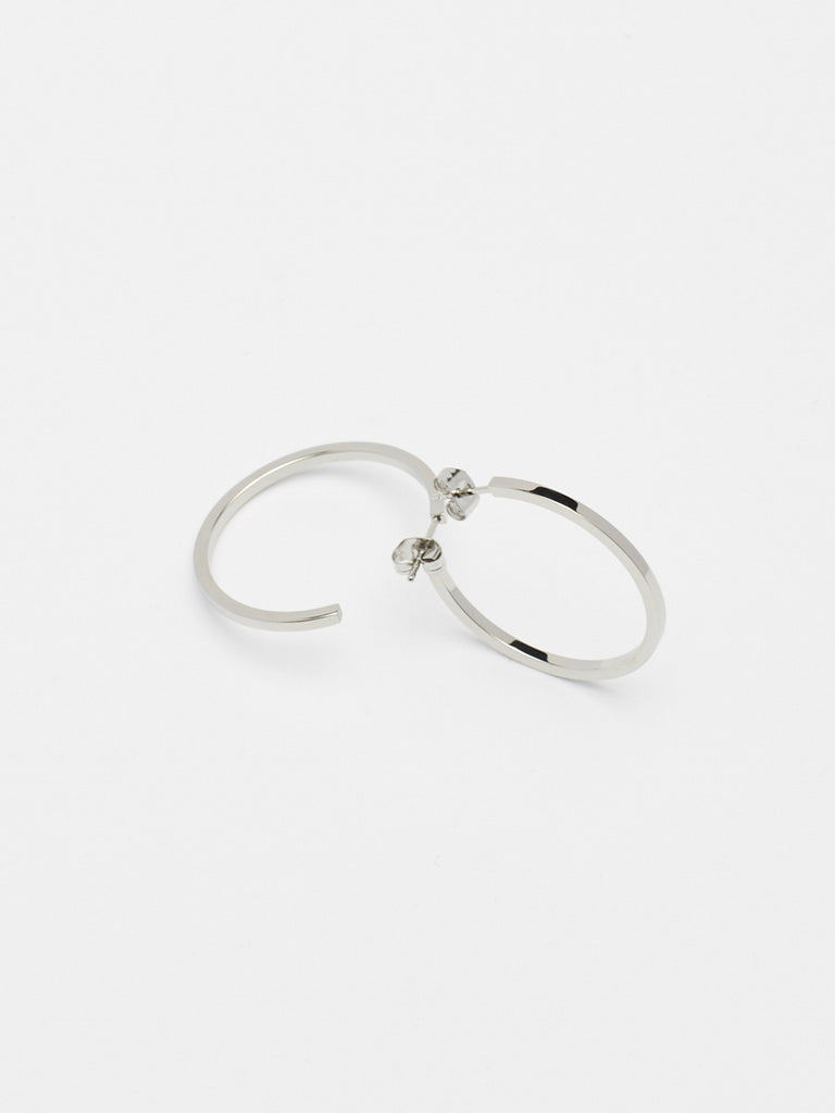 Detailed flat lay of Simple Silver Hoops Earrings Bagatiba