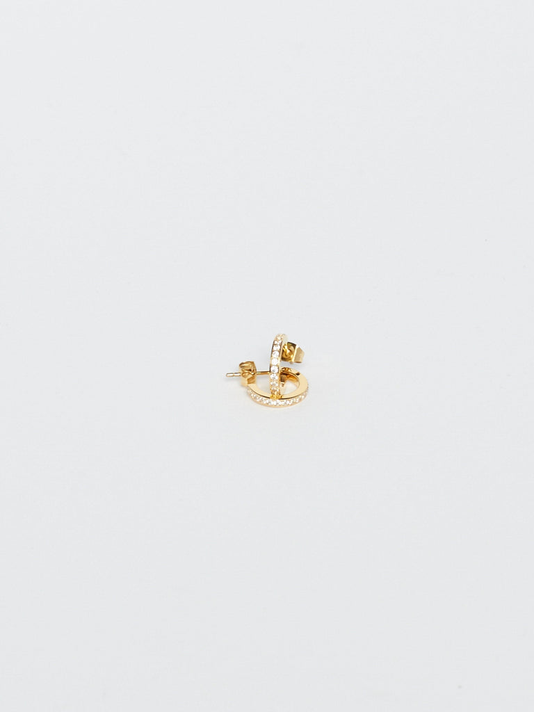 Detailed flat lay view of Small Diamond Hoops Earrings Bagatiba
