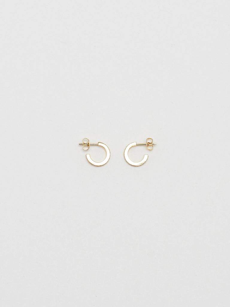 Detailed flat lay view of Small Diamond Hoops Earrings Bagatiba