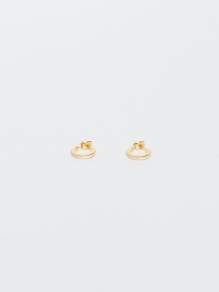 Flat lay view of Small Diamond Hoops Earrings Bagatiba