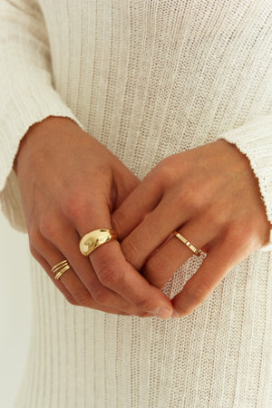 Small Gold Orb Ring - rollover