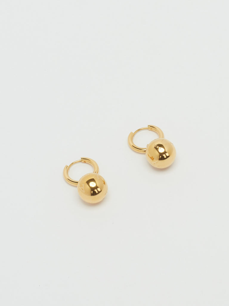 Detailed flat lay view of the Sphere Hoops Earrings bagatiba