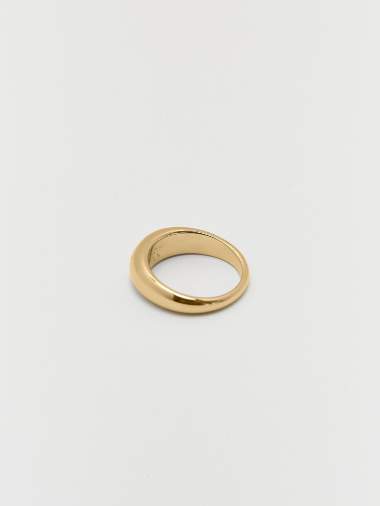 Close view flat lay Thin Gold Orb Ring Ring bagatiba