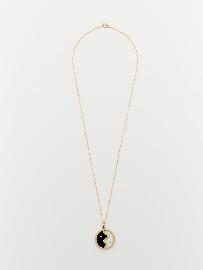 Yin Yang Glass Necklace Necklace bagatiba