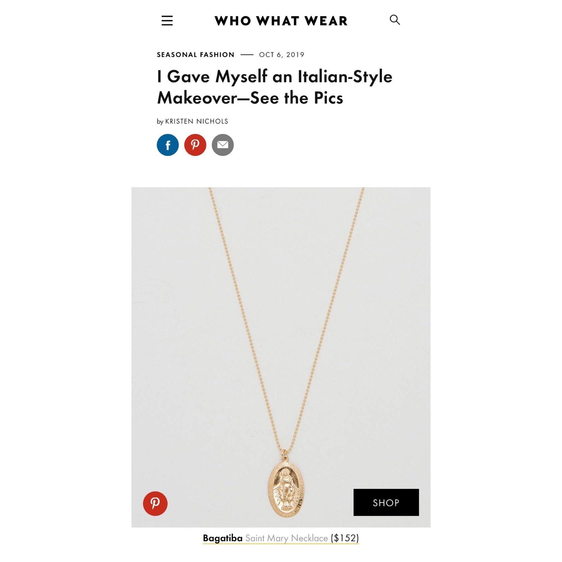 BAGATIBA 1SM NECKLACE ON WHO WHAT WEAR