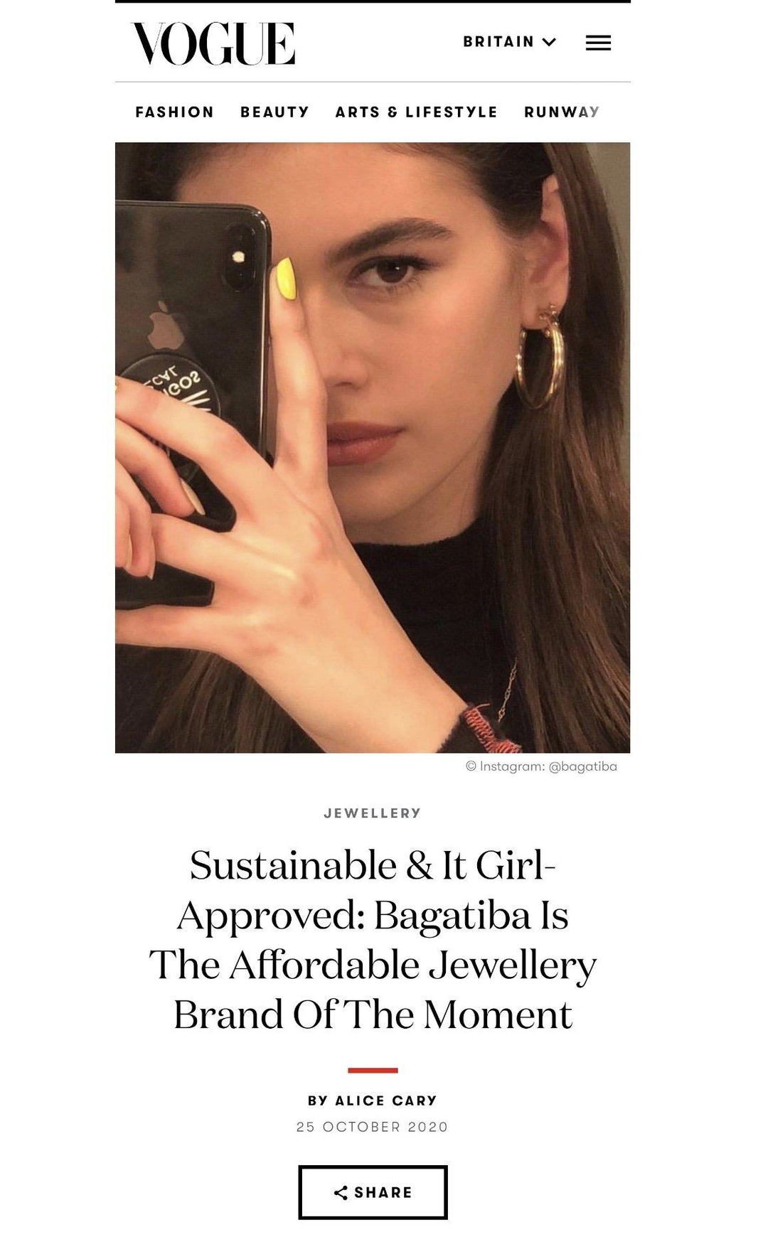 BAGATIBA IN BRITISH VOGUE