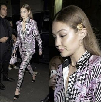 GIGI HADID IN THE MEDIUM DIAMOND HOOPS