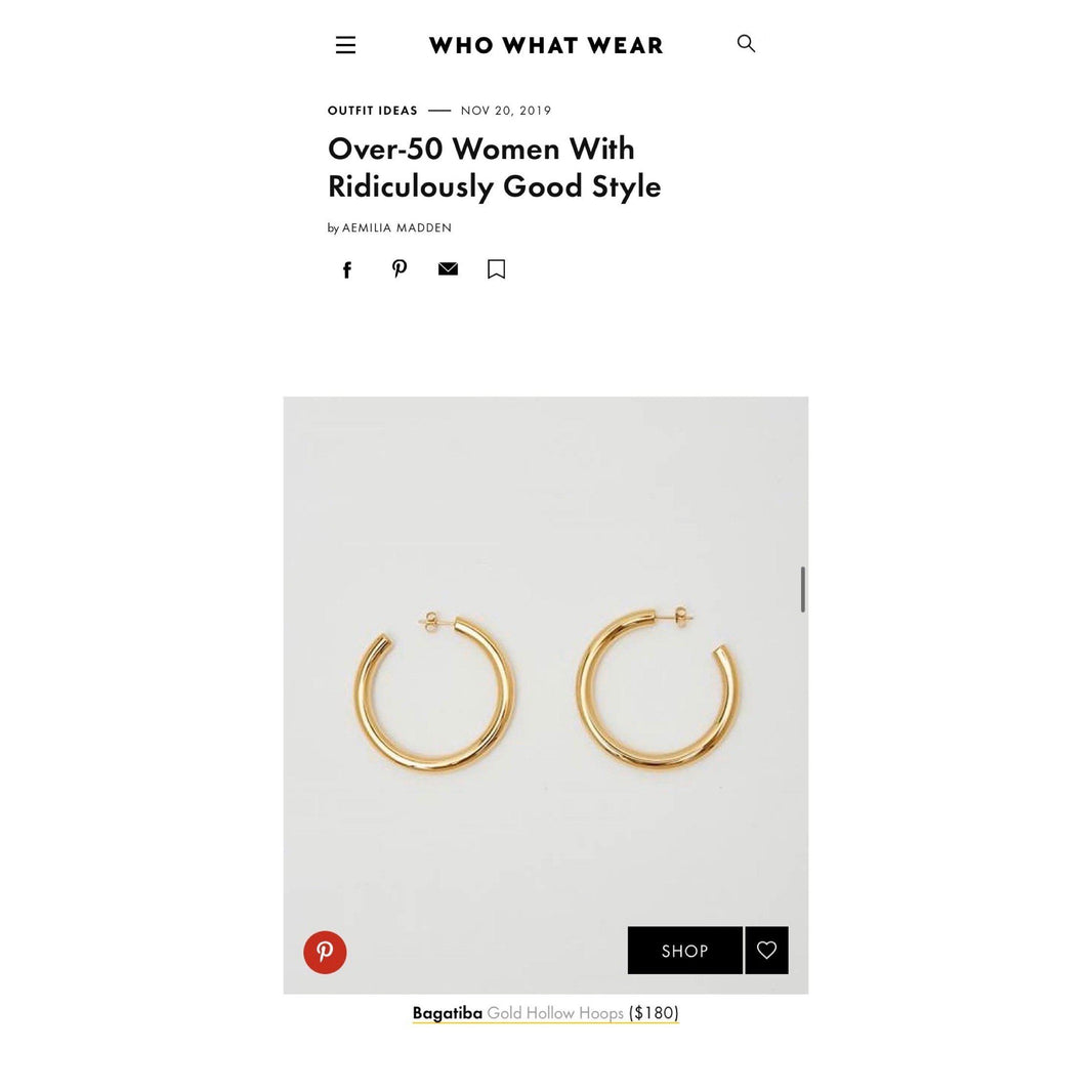 GOLD HOLLOW HOOPS ON WHO WHAT WEAR
