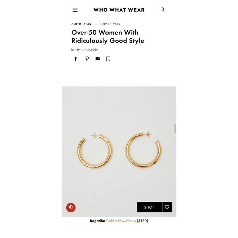 Blog - GOLD HOLLOW HOOPS ON WHO WHAT WEAR