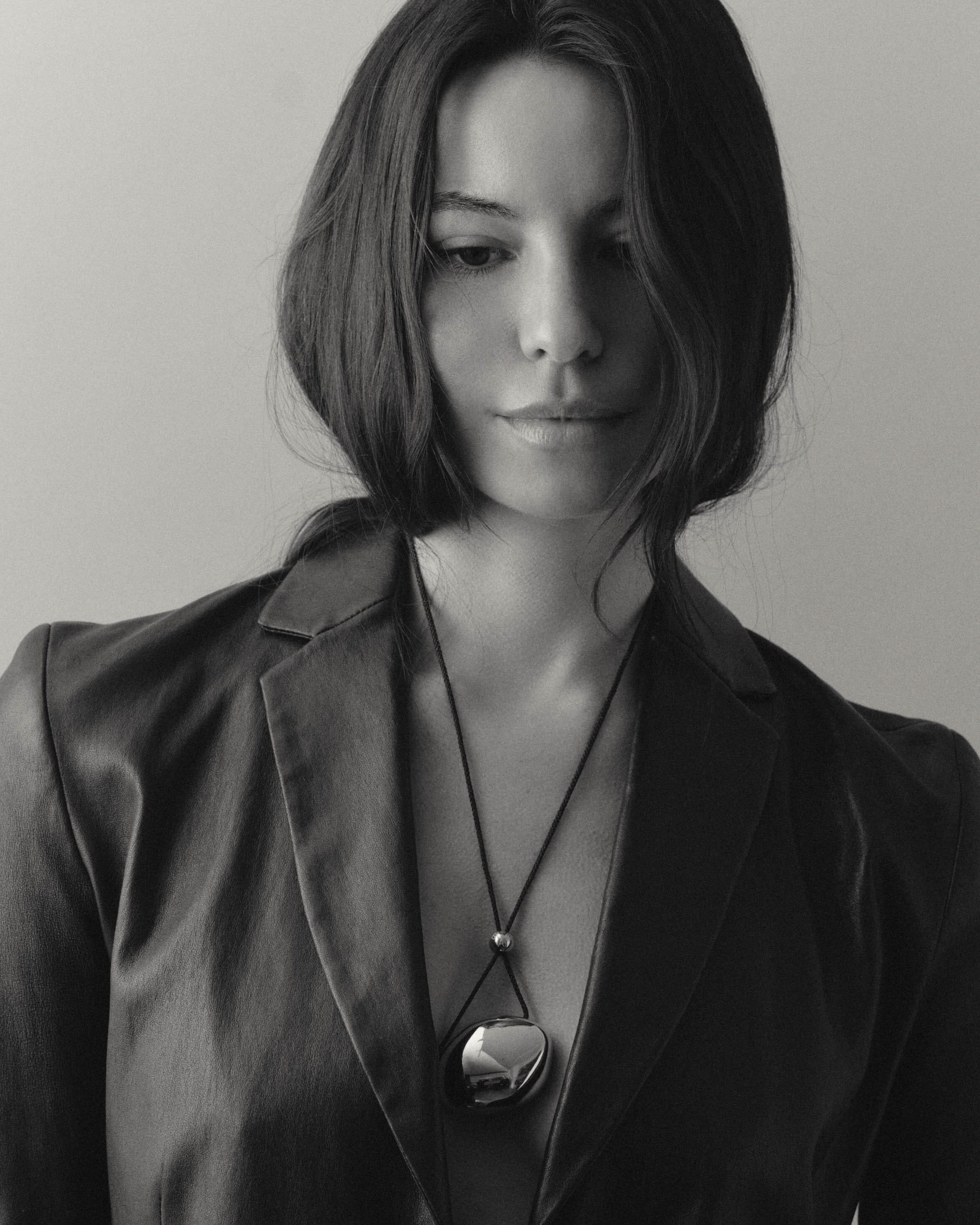 Silver Orb Cord Necklace