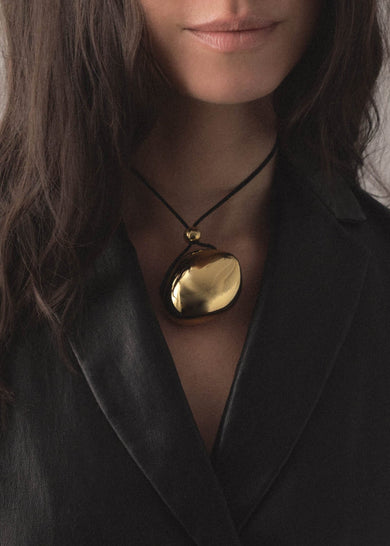 Gold Orb Cord Necklace