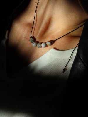 Mini Agate Beaded Necklace - rollover