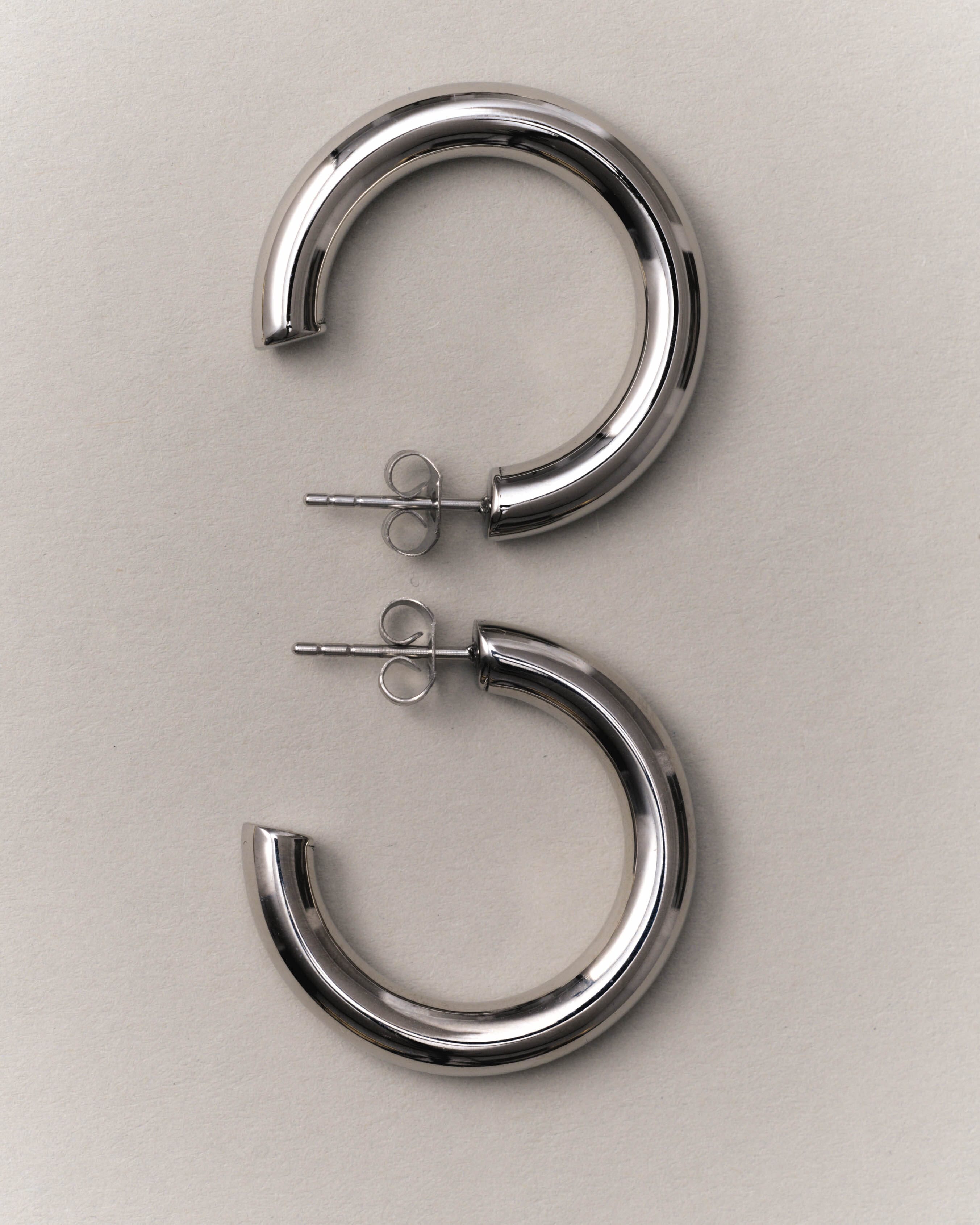 Mini Silver Hollow Hoops Earrings Bagatiba 