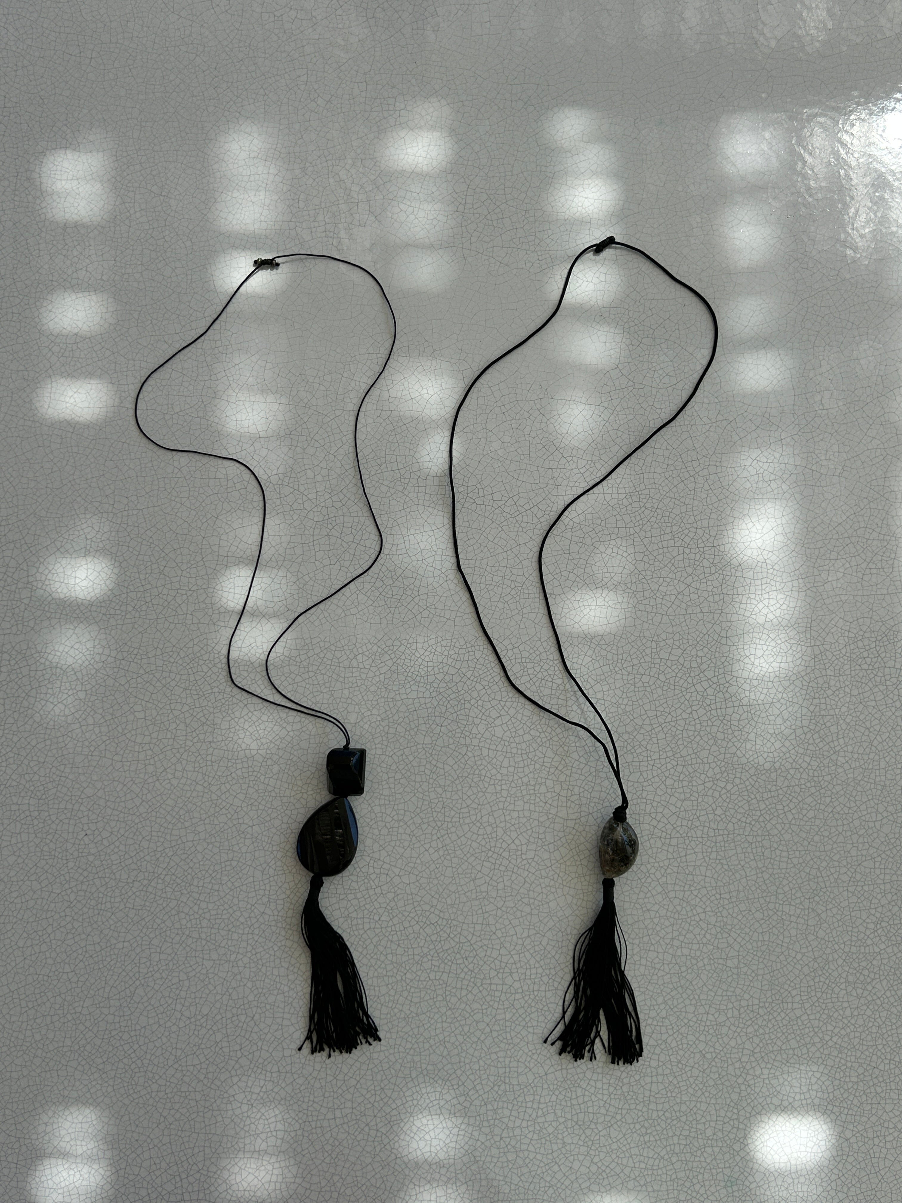 Onyx Tassel Necklace necklace Bagatiba 