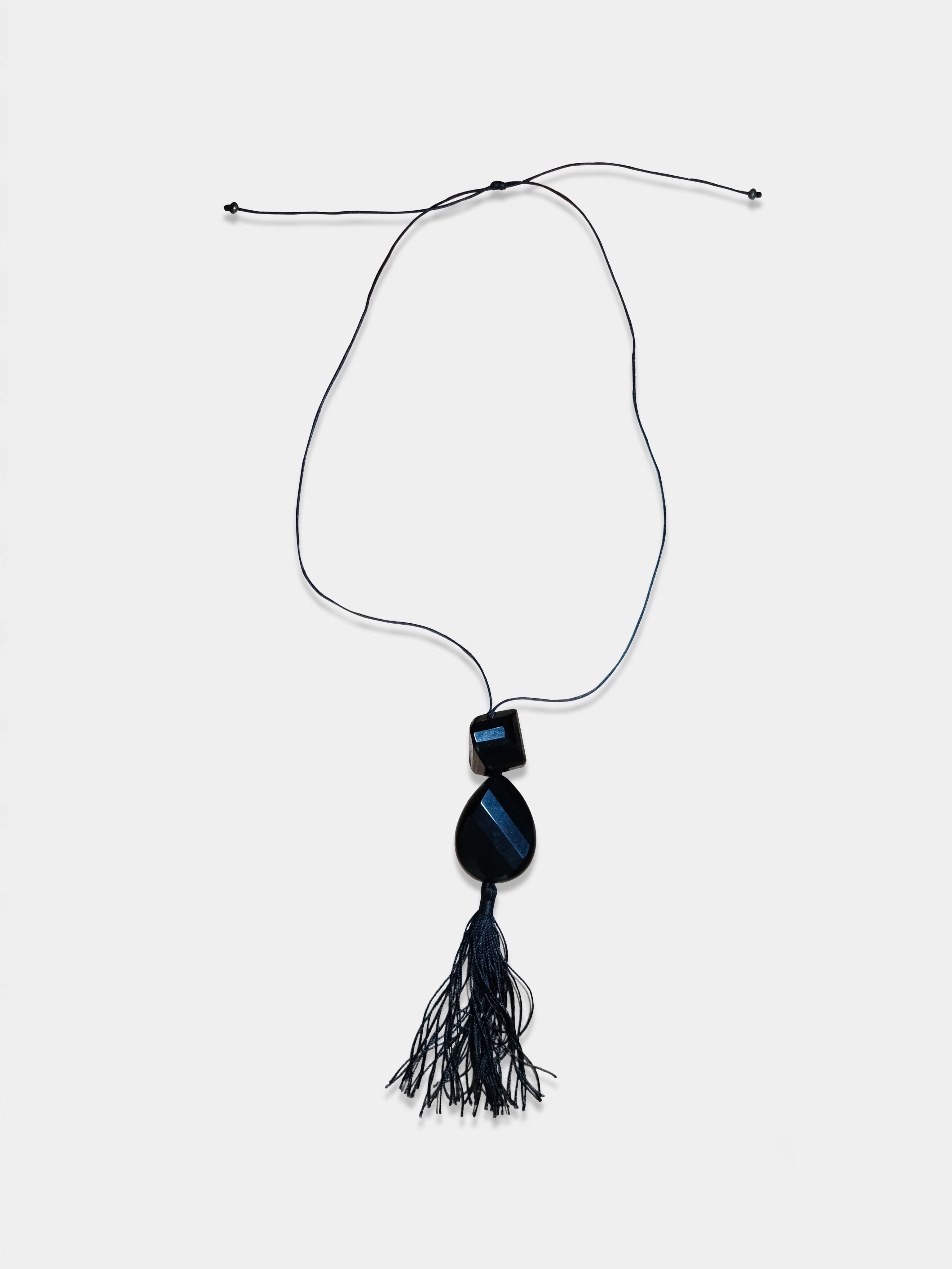 Onyx Tassel Necklace necklace Bagatiba 