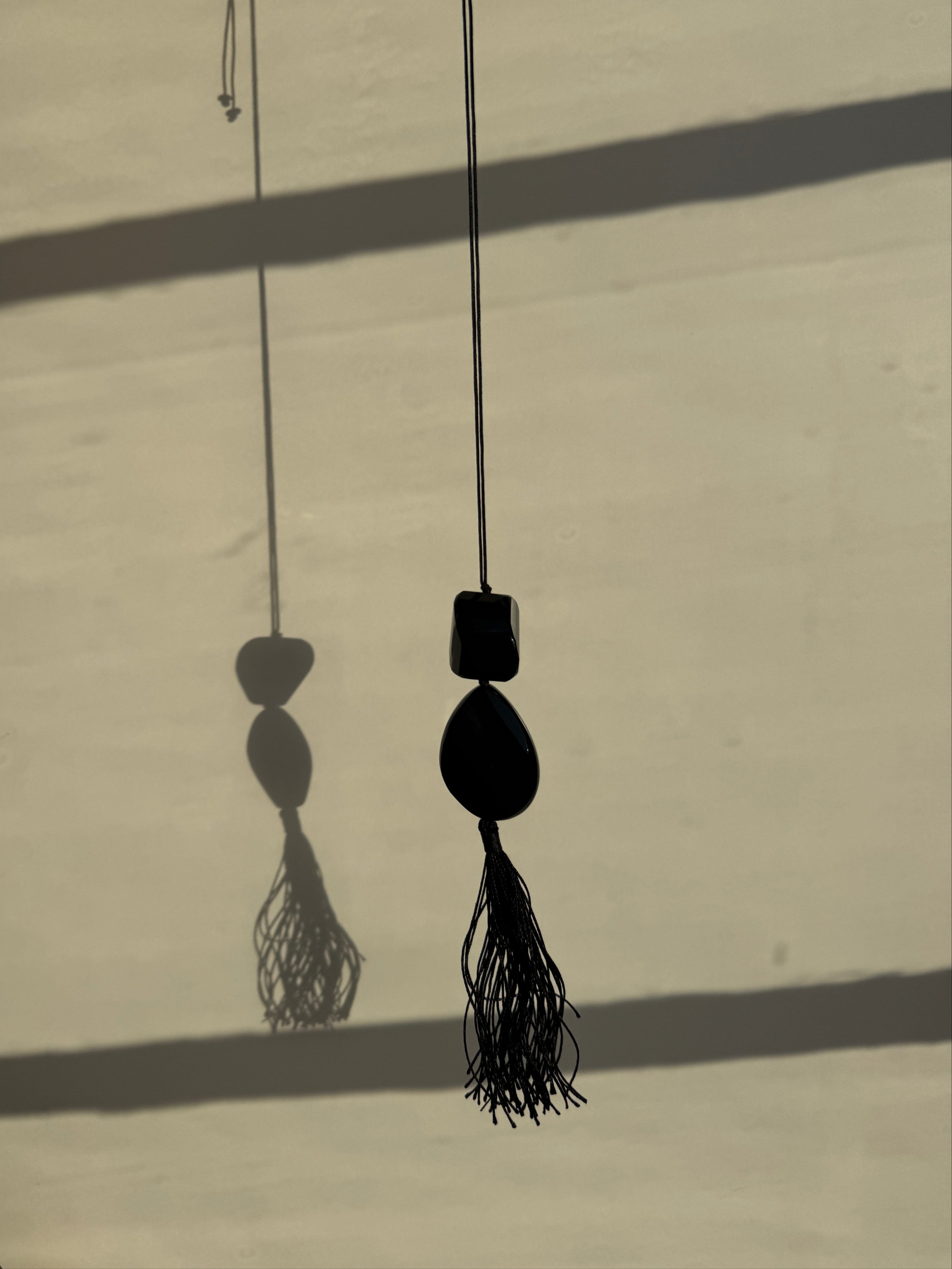 Onyx Tassel Necklace necklace Bagatiba 