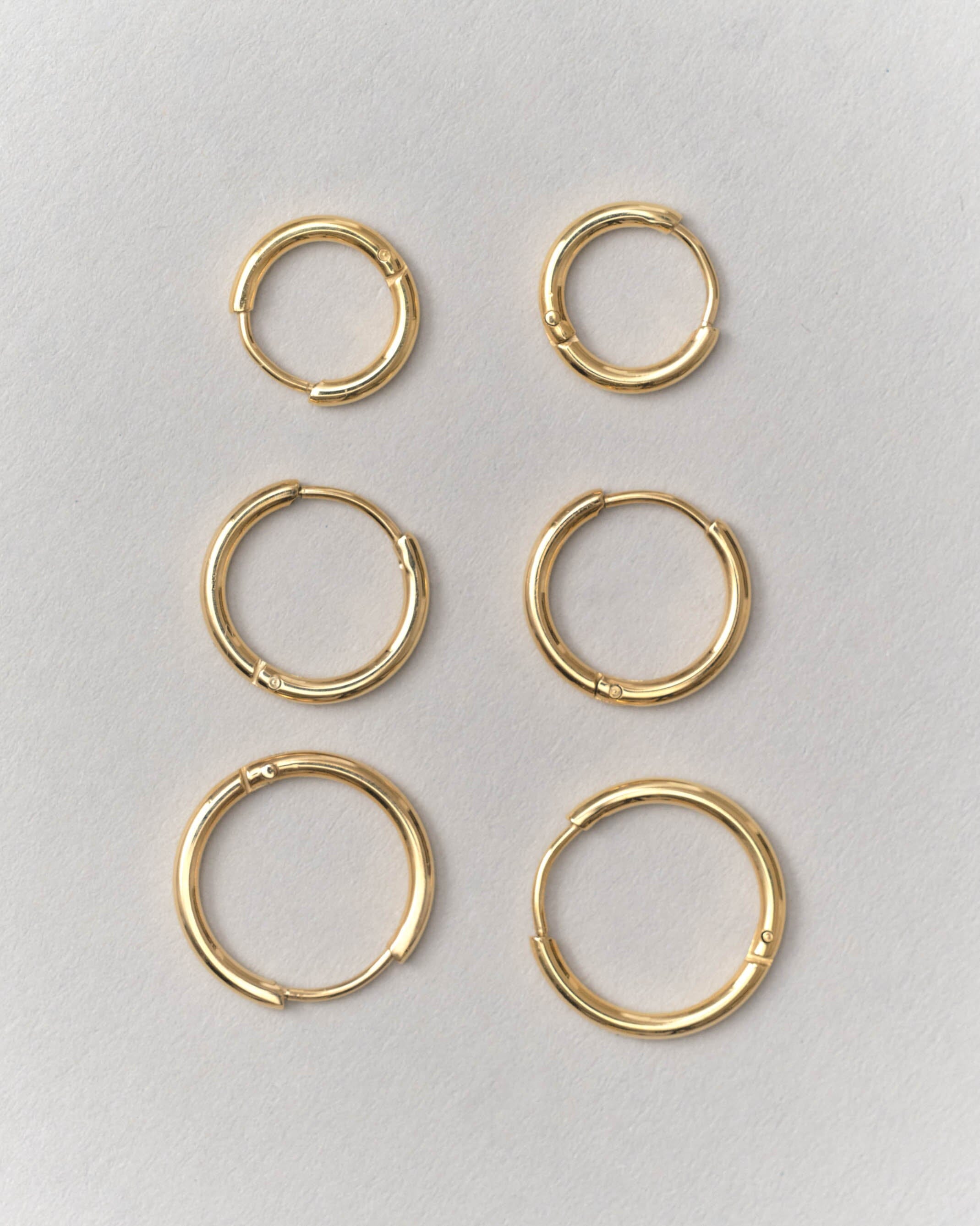 Set of Gold Eco Huggies Earrings Bagatiba 