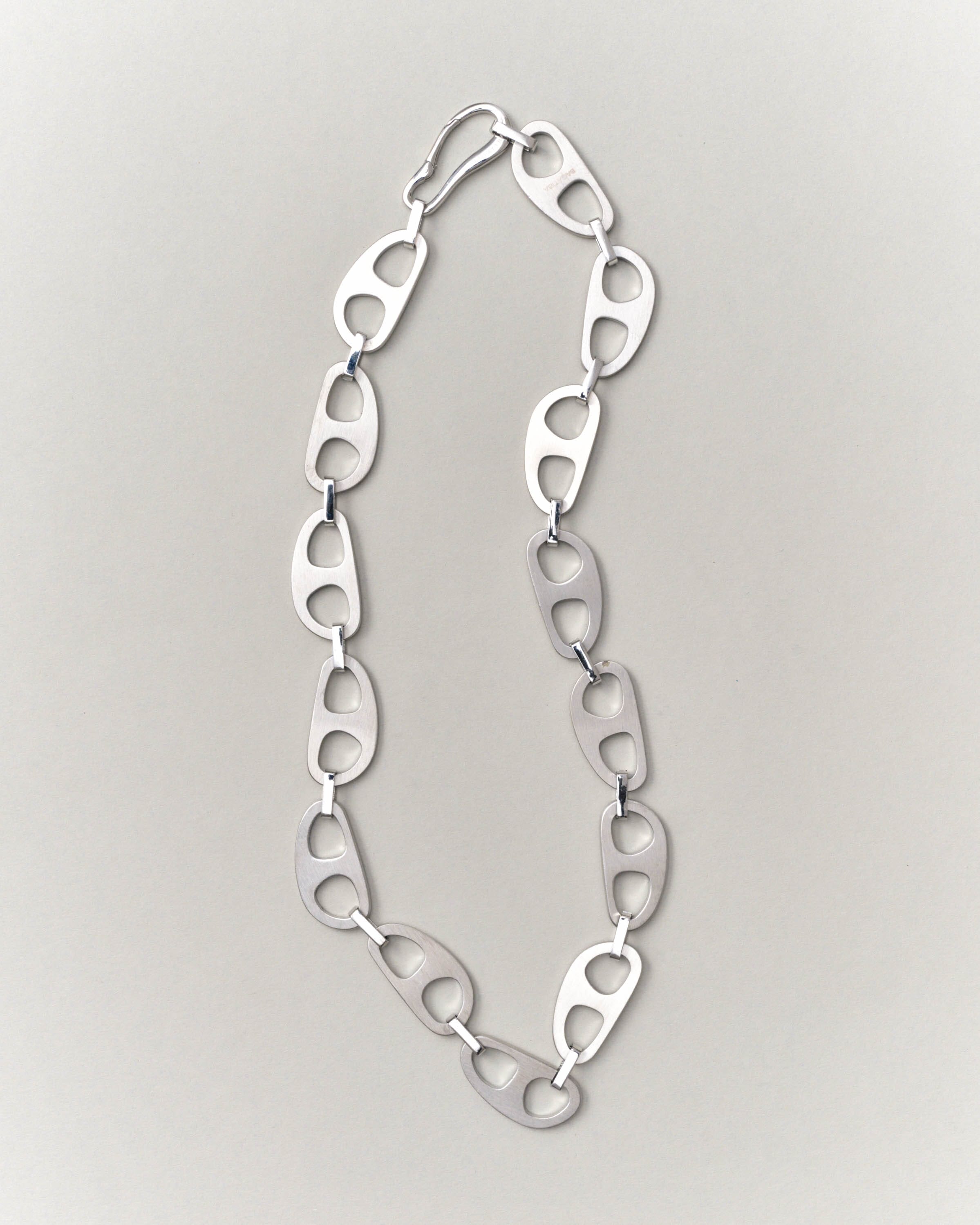 Silver Brushed Tab Necklace Necklace bagatiba 