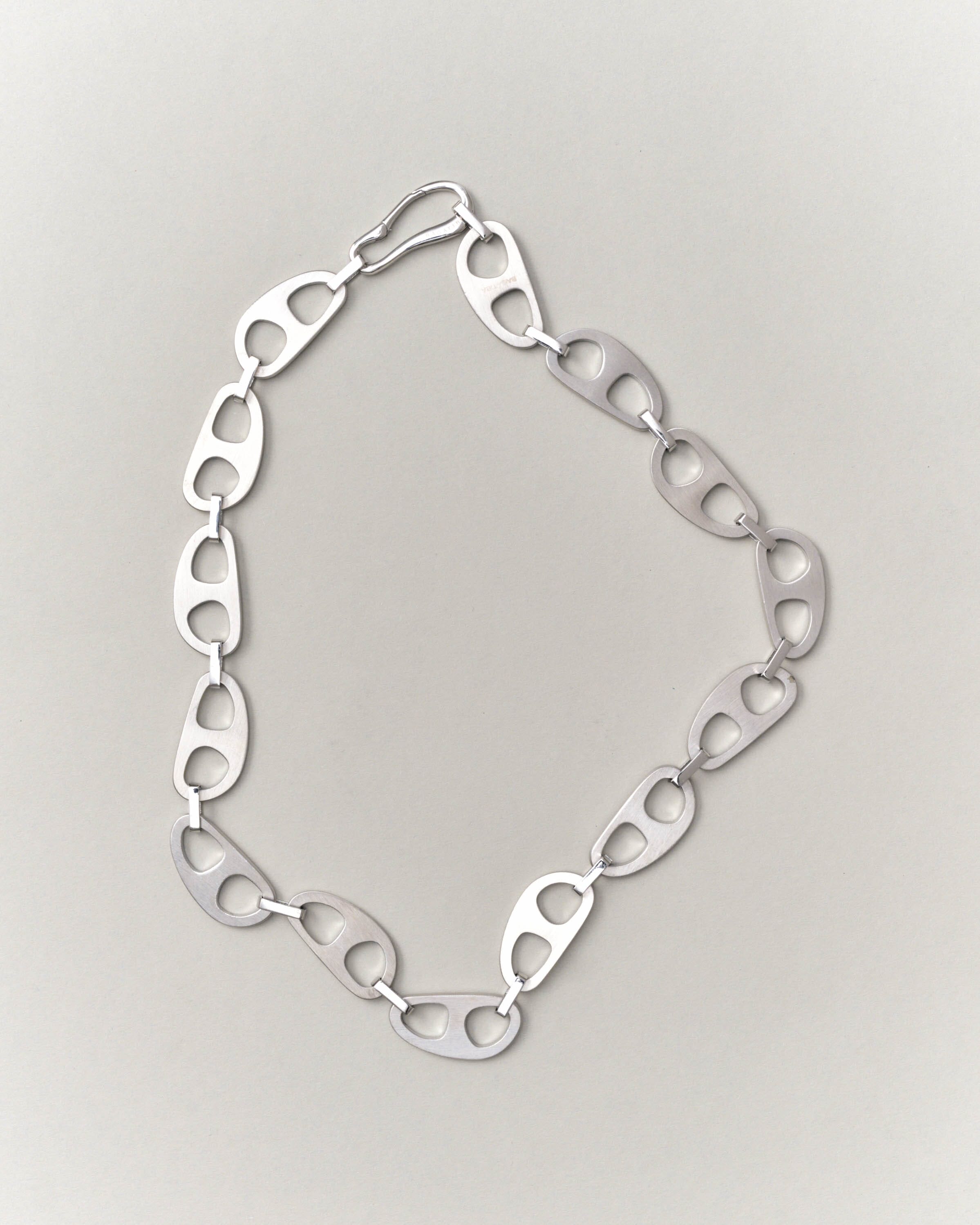 Silver Brushed Tab Necklace Necklace bagatiba 