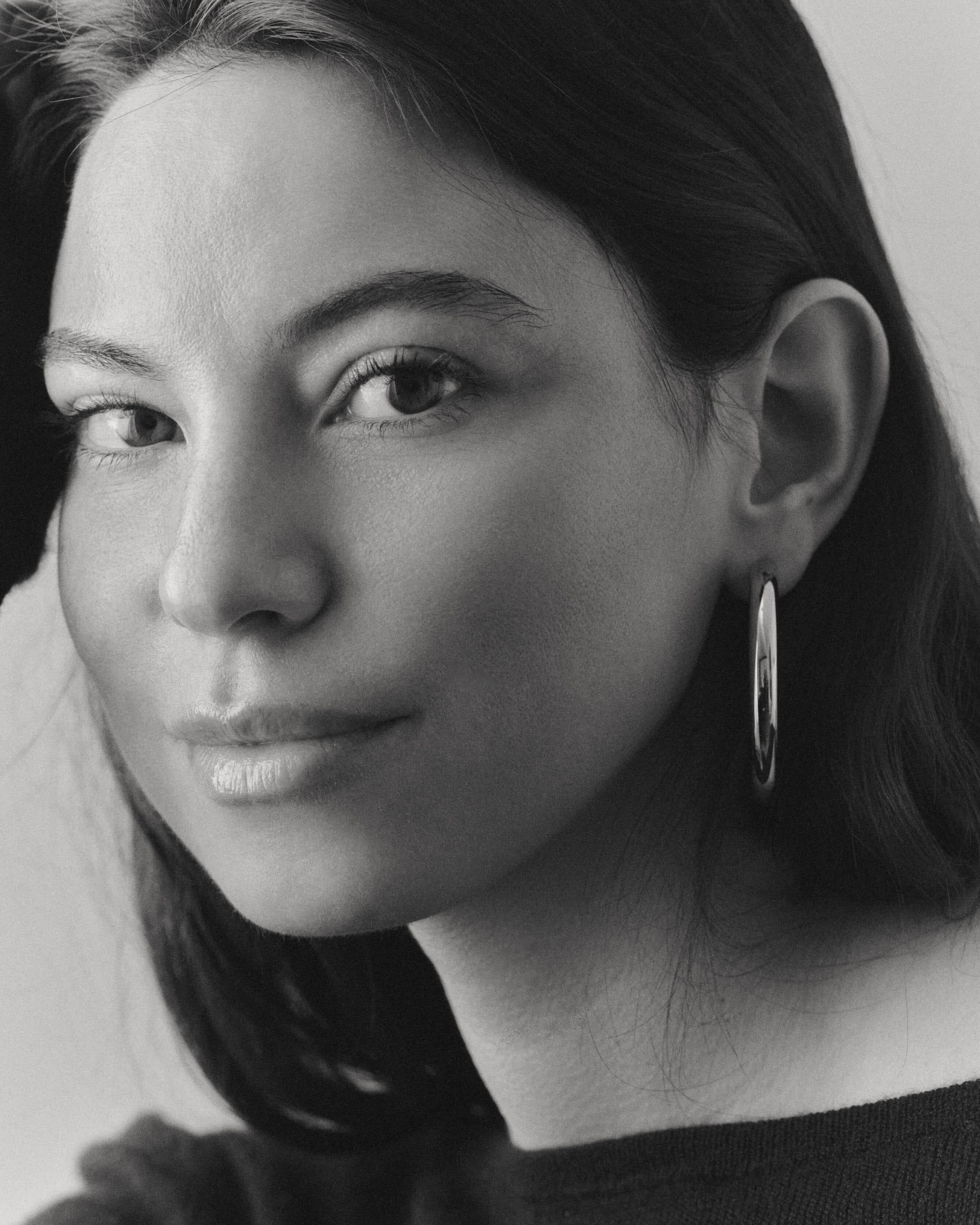 Silver Hollow Hoops Earrings Bagatiba 