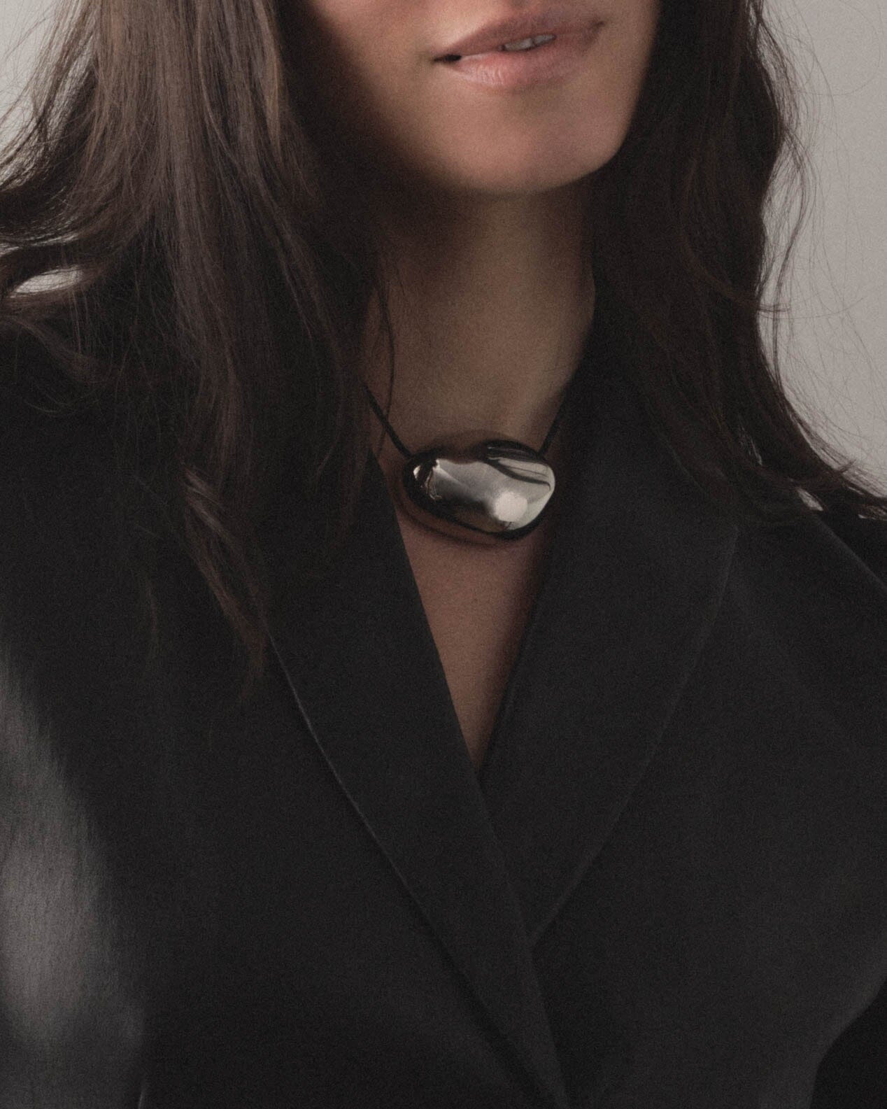 Silver Orb Cord Necklace Necklace bagatiba 