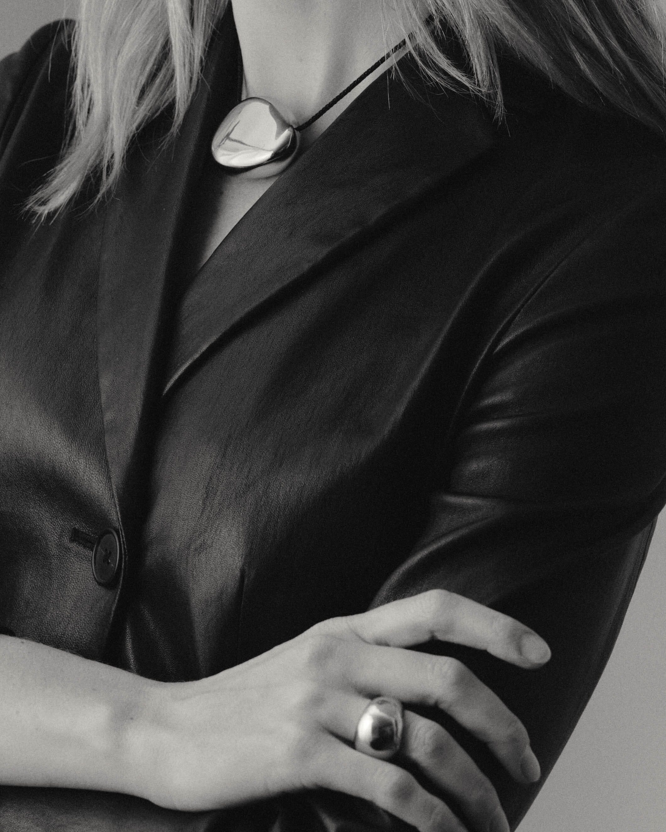 Silver Orb Cord Necklace Necklace bagatiba 