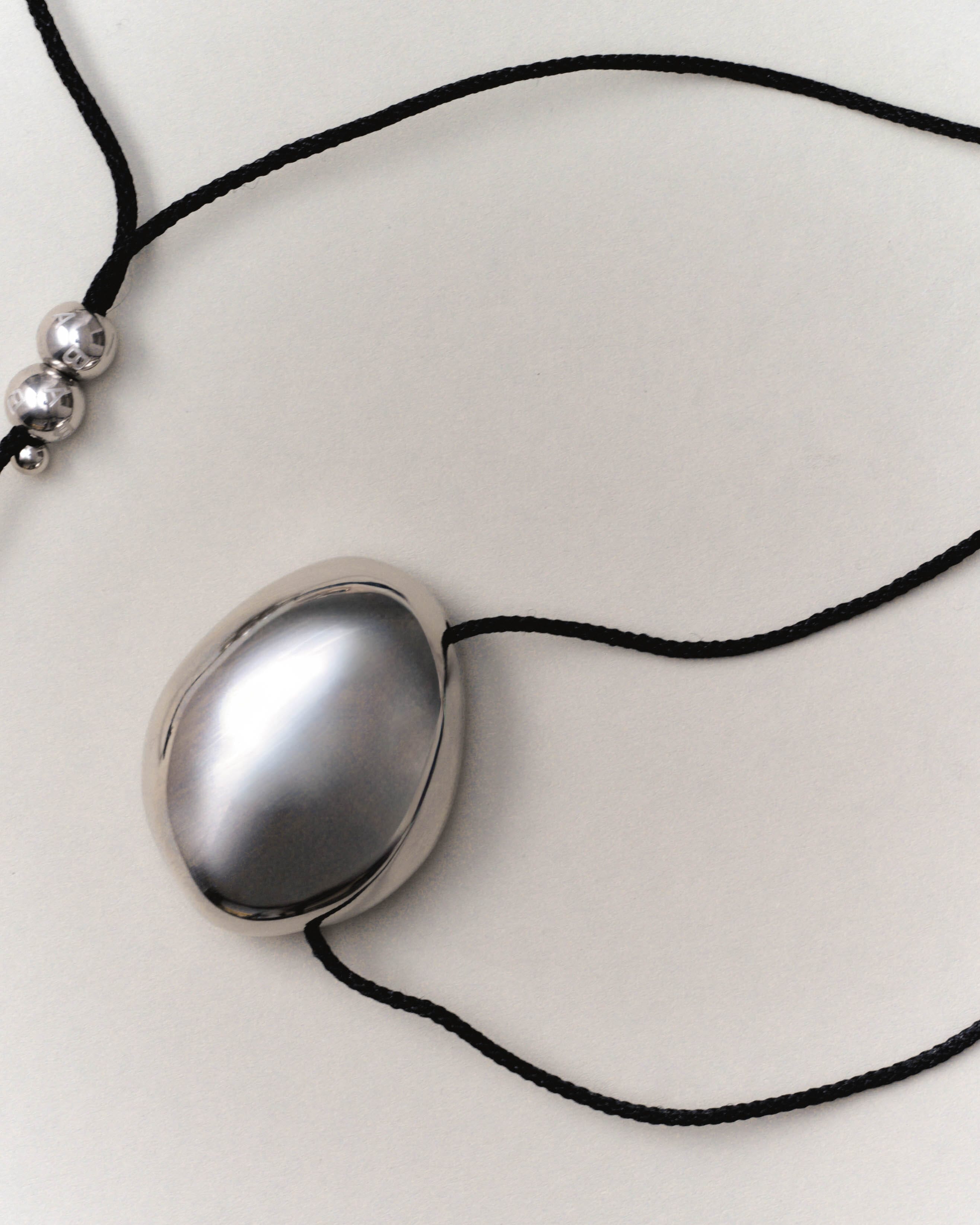 Silver Orb Cord Necklace Necklace bagatiba 