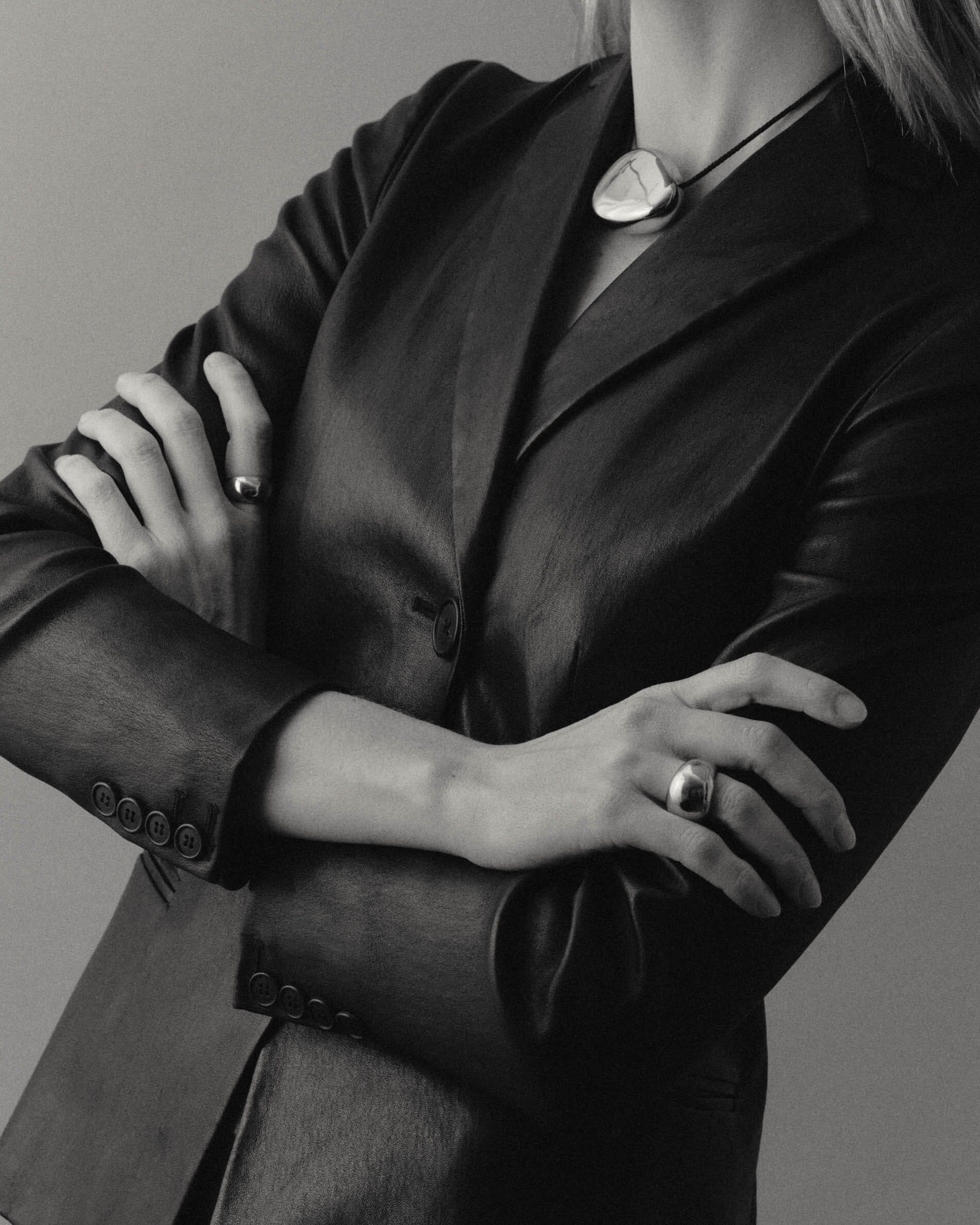 Silver Orb Cord Necklace Necklace bagatiba 