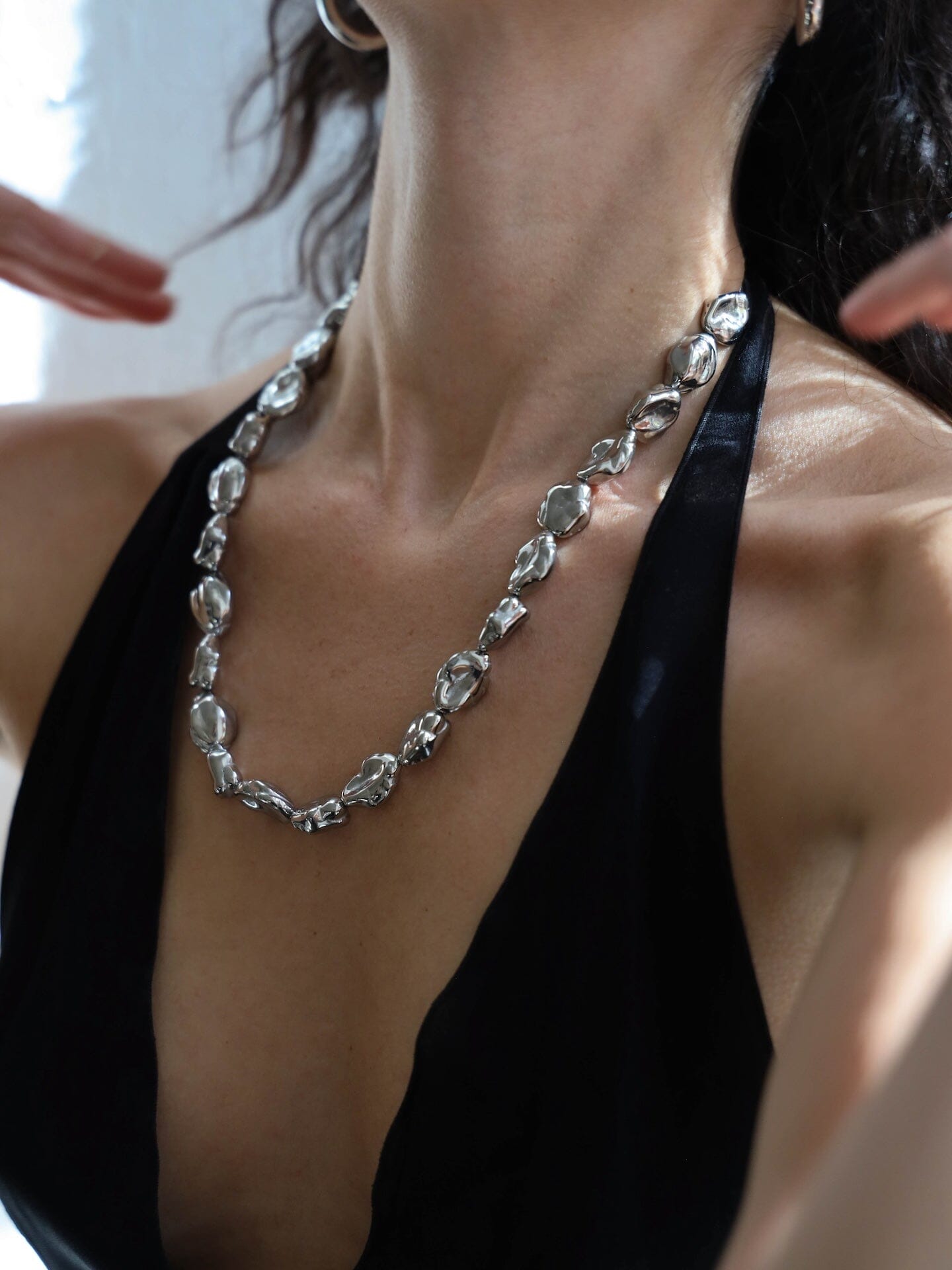 Silver Pearl Necklace Necklace bagatiba 