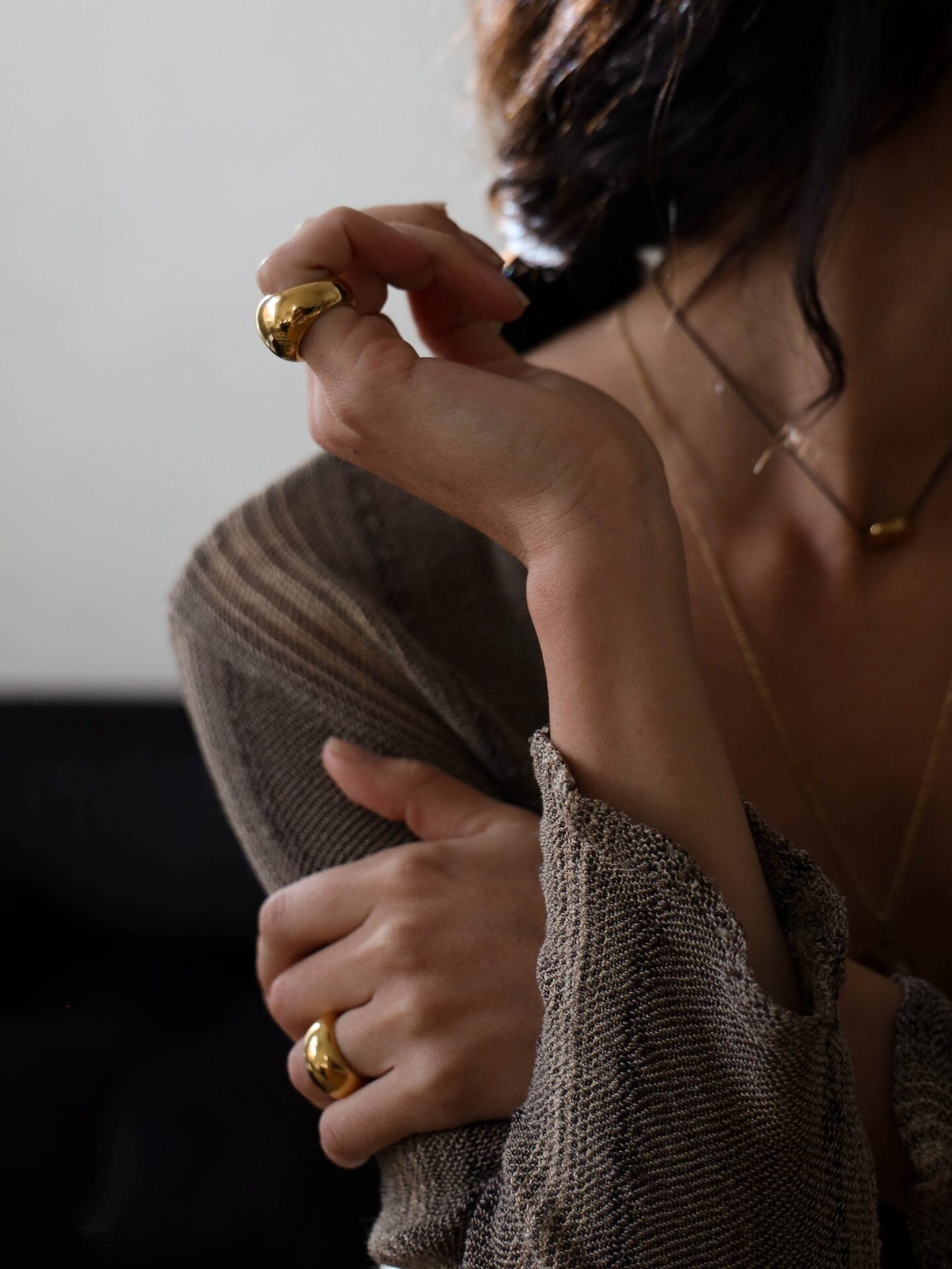 Small Gold Orb Ring Ring bagatiba 