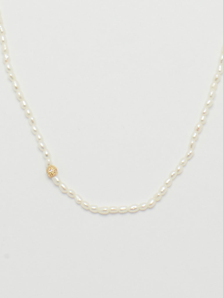 14K Diamond Pearl Necklace