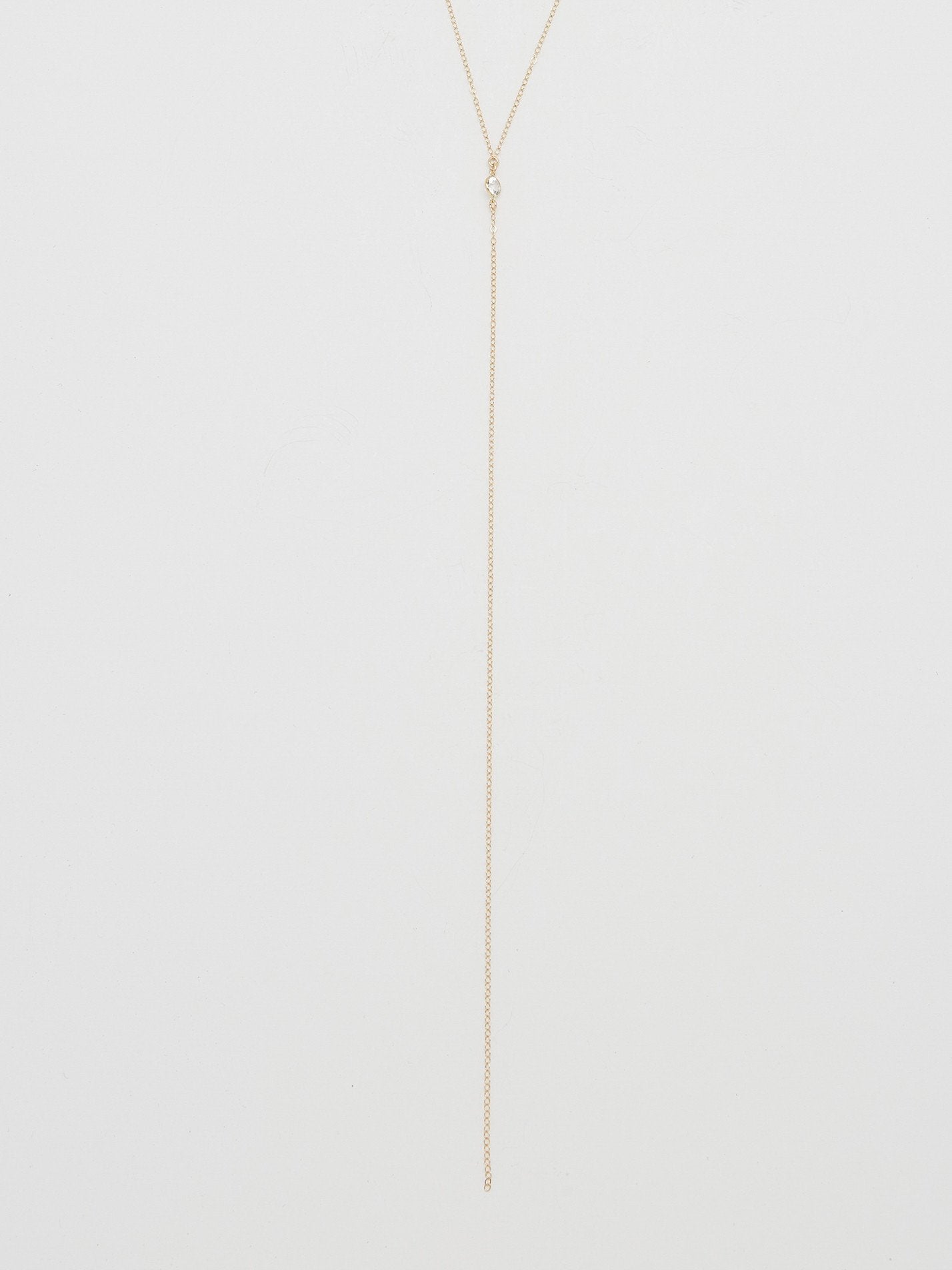 Cropped flat lay view of 14K Emma Drop Necklace Necklace Bagatiba 