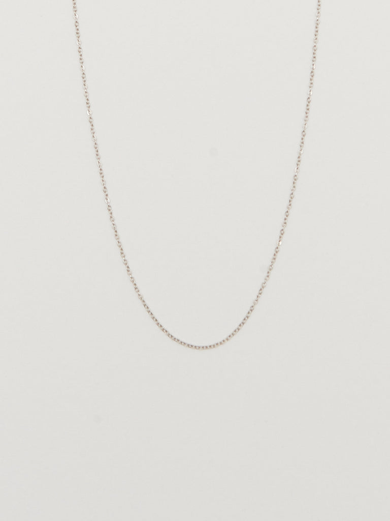 14K White Gold 18" Simple Necklace Necklace bagatiba 
