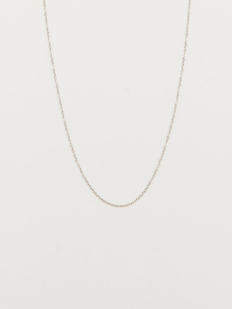 14K White Gold 18" Simple Necklace