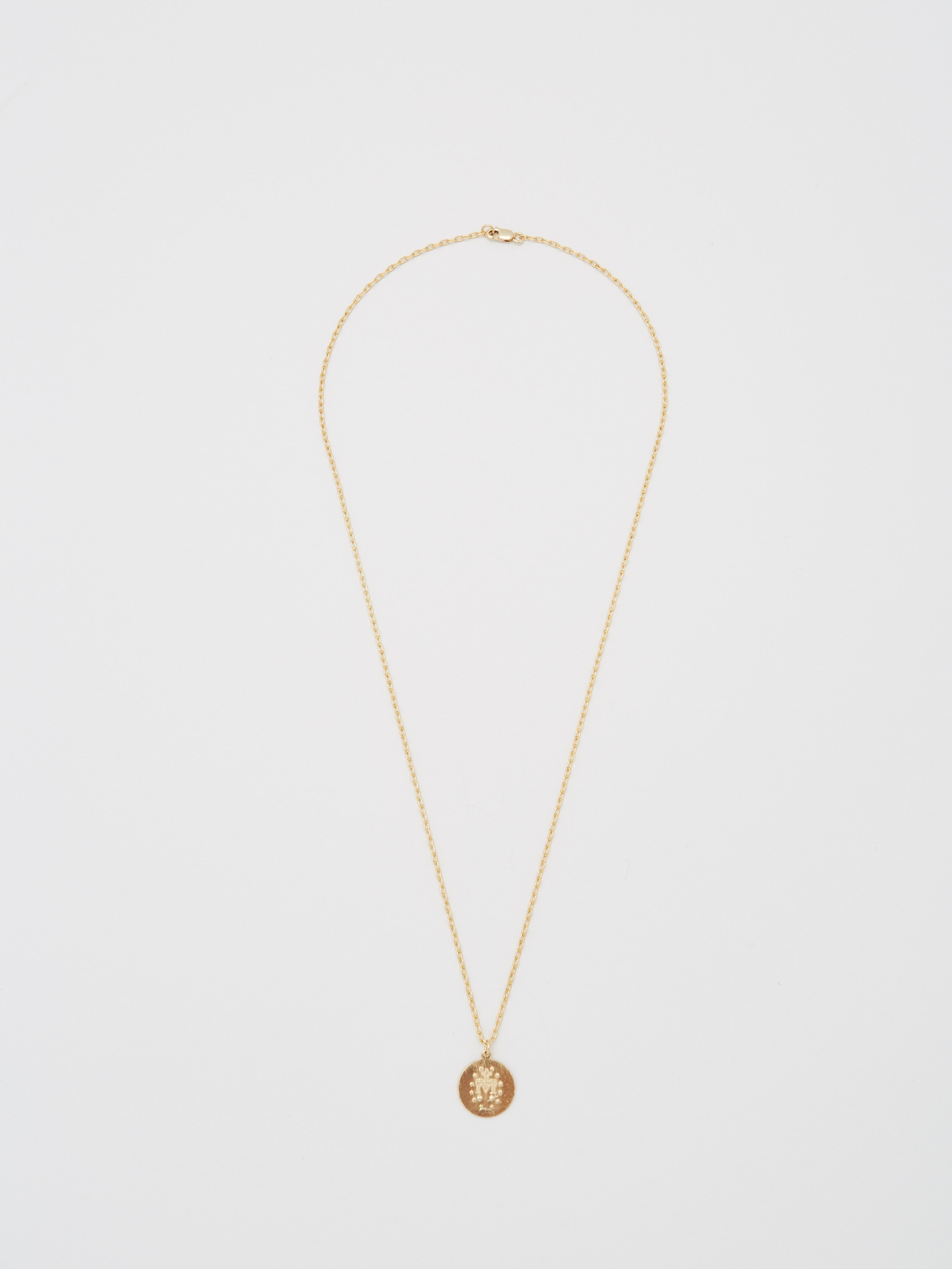 Full view flat lay of reverse side 20" Pray For Mary Oval Necklace Necklace bagatiba 